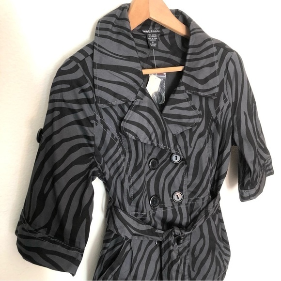 NWT Wet Seal Zebra Print Trench Jacket - Picture 5 of 13